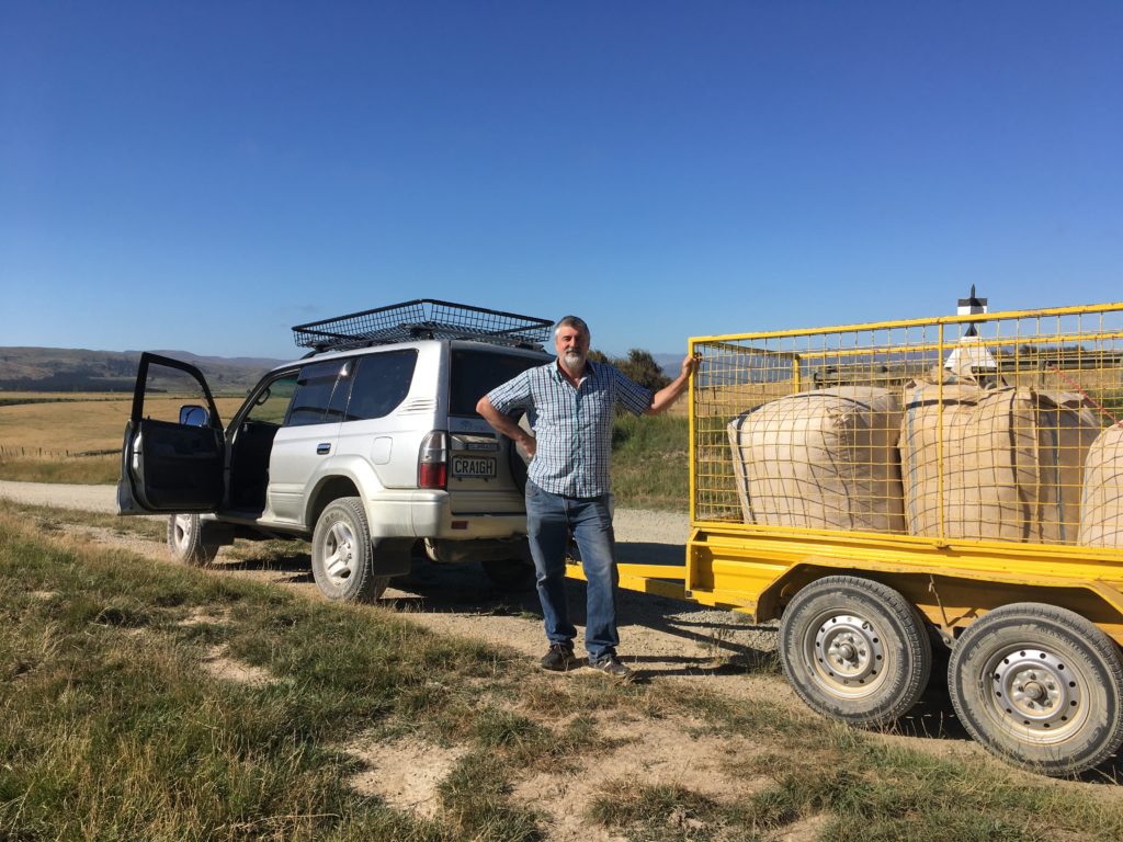 Wool bales on the trailer